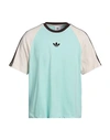 Adidas Originals By Wales Bonner Man T-shirt Turquoise Size Xl Organic Cotton In Blue