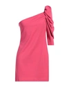 Le Streghe Woman Mini Dress Fuchsia Size M Polyester, Elastic Fibres, Polyamide In Pink