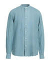 Mastricamiciai Man Shirt Pastel Blue Size 17 Linen