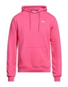 Fila Man Sweatshirt Fuchsia Size Xs Cotton, Polyester In Pink