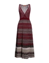Missoni Woman Midi Dress Burgundy Size 4 Viscose, Polyester, Polyamide, Metallic Fiber In Red