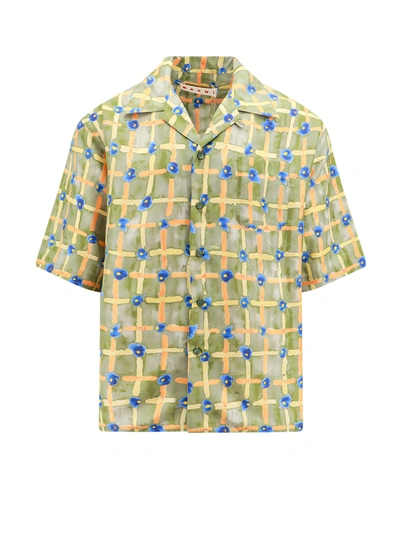 MARNI HABOTAI SILK SHIRT WITH SARABAND PRINT