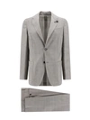 LARDINI WOOL AND MOHAIR SUIT WITH ICONIC BROOCH