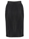P.A.R.O.S.H LEATHER SKIRT SKIRTS BLACK