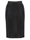 P.a.r.o.s.h Midi Skirt With High Waist Design In Black