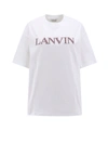 Lanvin Logo Embroidered Cotton Drop Shoulder T-shirt In White