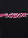 Pinko Logo-embellished Cotton T-shirt In Nero/fuxia