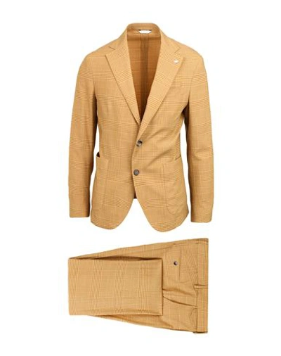 Manuel Ritz Man Suit Mustard Size 40 Virgin Wool, Polyester, Elastane In Yellow