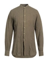Daniele Alessandrini Homme Man Shirt Military Green Size 17 ½ Linen