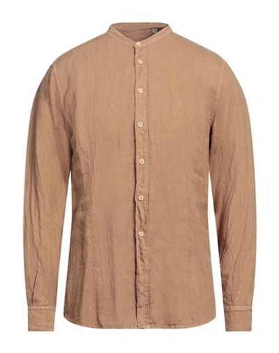 Daniele Alessandrini Homme Man Shirt Brown Size 16 ½ Linen In Brown