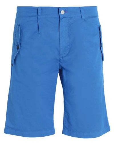 Daniele Alessandrini Homme Man Shorts & Bermuda Shorts Bright Blue Size 32 Cotton, Elastane