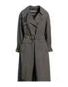 Herno Woman Overcoat Military Green Size 12 Polyester
