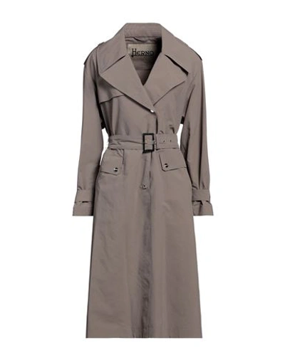Herno Woman Overcoat Grey Size 8 Polyester