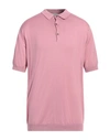 John Smedley Man Sweater Pastel Pink Size Xxl Cotton
