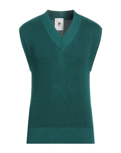 Pt Torino Man Sweater Green Size 38 Cotton, Viscose