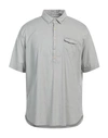 Panama Man Shirt Light Grey Size 3xl Cotton, Elastane