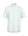 Panama Man Shirt Light Green Size S Cotton, Elastane