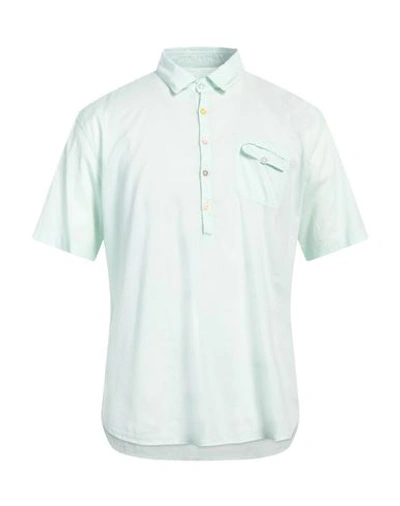 Panama Man Shirt Light Green Size M Cotton, Elastane