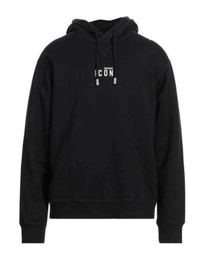 DSQUARED2 DSQUARED2 ICON MAN SWEATSHIRT BLACK SIZE S COTTON, ELASTANE