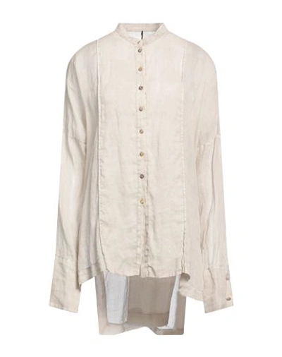 Masnada Woman Shirt Beige Size 8 Ramie