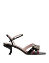 Roger Vivier Woman Sandals Black Size 8.5 Leather