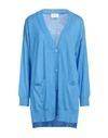 Snobby Sheep Woman Cardigan Azure Size 10 Silk, Cashmere In Blue