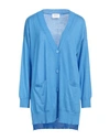 Snobby Sheep Woman Cardigan Azure Size 8 Silk, Cashmere In Blue