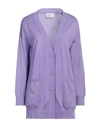 Snobby Sheep Woman Cardigan Lilac Size 2 Silk, Cashmere In Purple