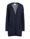 Snobby Sheep Woman Cardigan Midnight Blue Size 8 Silk, Cashmere