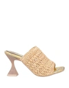 Ras Woman Sandals Beige Size 9 Textile Fibers In Beige