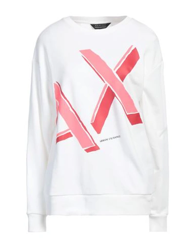 Armani Exchange Woman Sweatshirt White Size Xl Cotton