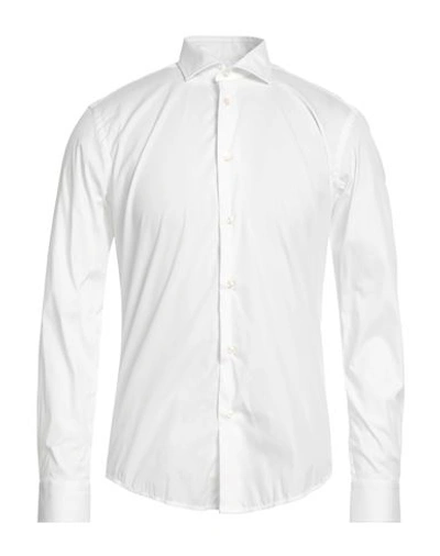 Brian Dales Man Shirt White Size 15 Cotton, Polyamide, Elastane In White