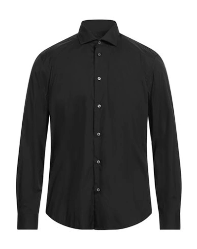 Brian Dales Man Shirt Black Size 17 ½ Cotton, Polyamide, Elastane
