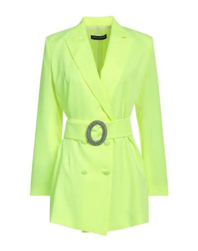 Alberto Audenino Woman Blazer Acid Green Size M Polyester, Elastane