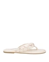 Inuovo Woman Thong Sandal Off White Size 6 Leather