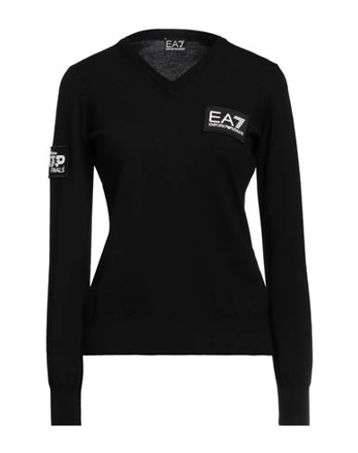 Ea7 Woman Sweater Black Size Xl Virgin Wool