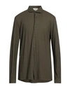 Filippo De Laurentiis Man Shirt Military Green Size 46 Cotton