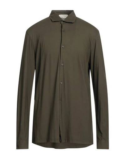 Filippo De Laurentiis Man Shirt Military Green Size 46 Cotton