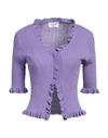 Snobby Sheep Woman Cardigan Light Purple Size 6 Cotton, Silk