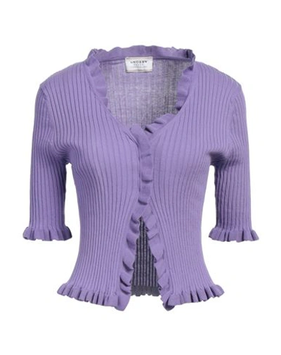 Snobby Sheep Woman Cardigan Light Purple Size 4 Cotton, Silk