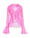 Erl Ruffled Mohair Bolero In Pink