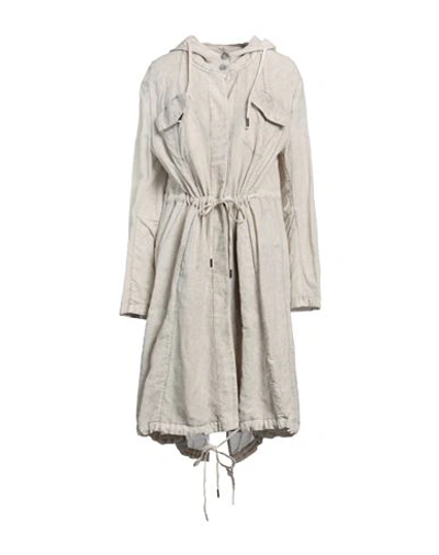 Masnada Woman Overcoat & Trench Coat Off White Size 4 Cotton, Linen, Polyamide