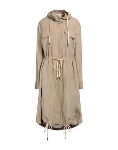 Masnada Woman Overcoat & Trench Coat Beige Size 4 Cotton, Linen, Polyamide