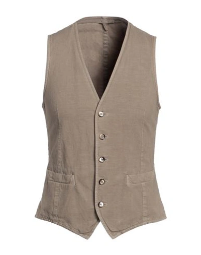 L.b.m 1911 L. B.m. 1911 Man Vest Khaki Size 36 Cotton, Linen In Beige