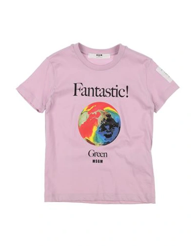 Msgm Kids'  Toddler T-shirt Lilac Size 6 Cotton In Purple
