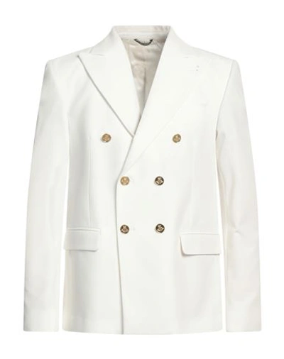 Grey Daniele Alessandrini Man Blazer White Size 38 Polyester, Viscose, Elastane