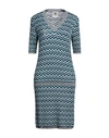 M Missoni Woman Midi Dress Azure Size L Viscose, Cotton, Wool, Metallic Fiber, Polyamide In Blue