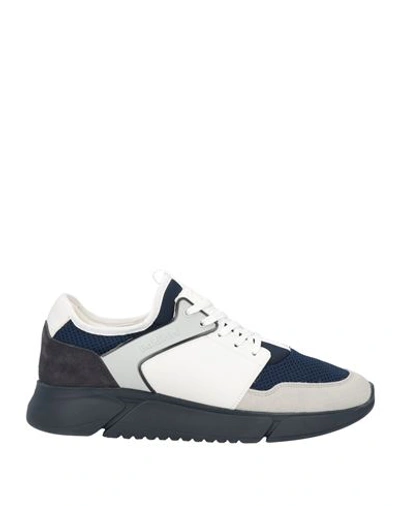 Baldinini Man Sneakers Midnight Blue Size 8 Leather, Textile Fibers
