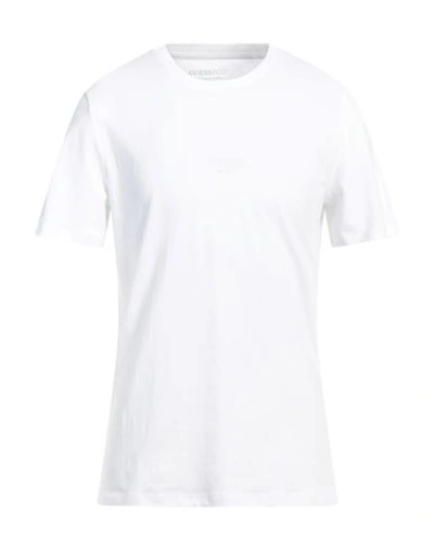 Guess Man T-shirt White Size Xxl Cotton, Elastane