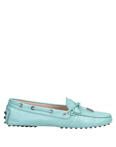 Tod's Woman Loafers Light Blue Size 7.5 Soft Leather